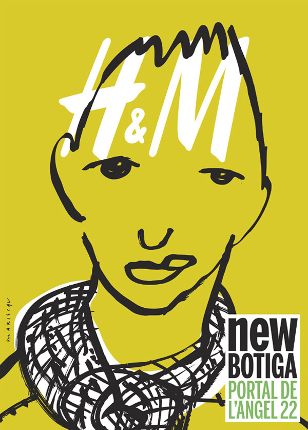 Projekt wnętrza sklepu : H&M, Barcelona