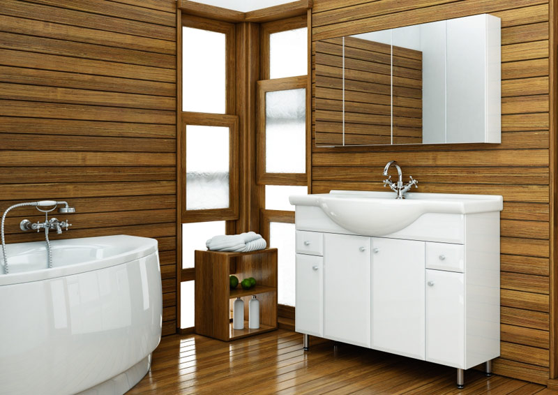 Eko - łazienka w drewnie i naturalnych kolorach