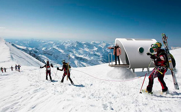 Modułowa konstrukcja na Mt.Blanc