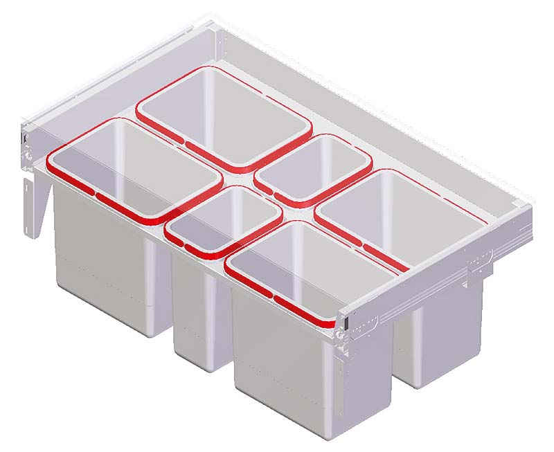 4 X TAK dla szuflady z pojemnikami na odpady Linii Maxima