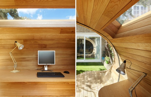 Pomieszczenie biurowe w drewnie