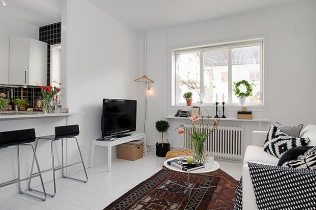 Mały apartament urządzony ze smakiem : Szwecja