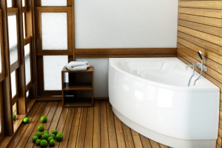 Eko - łazienka w drewnie i naturalnych kolorach