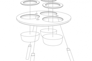 Funkcjonalny stół z wikliny