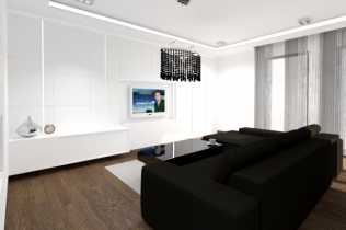Biało-czarne mieszkanie na Ursynowie : HOLA Design