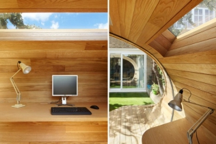Pomieszczenie biurowe w drewnie