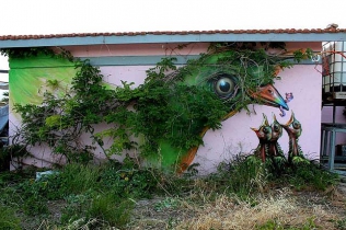 Street art z wykorzystaniem natury