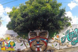 Street art z wykorzystaniem natury