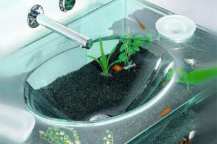 Akwarium w łazience /  Moody Aquarium Sink